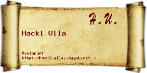 Hackl Ulla névjegykártya